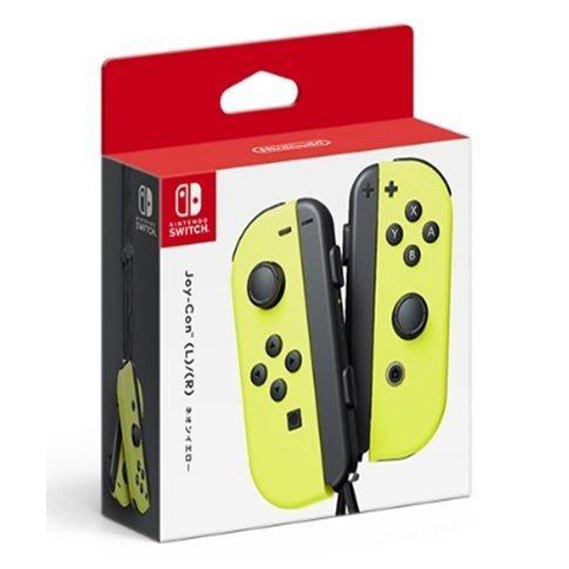 Joy-Con 左右手控制器+LR腕帶 黃色手把獨特的控制器「Joy-Con」內建速度感應器以及陀螺儀，還可針對玩家的動作進行感應。