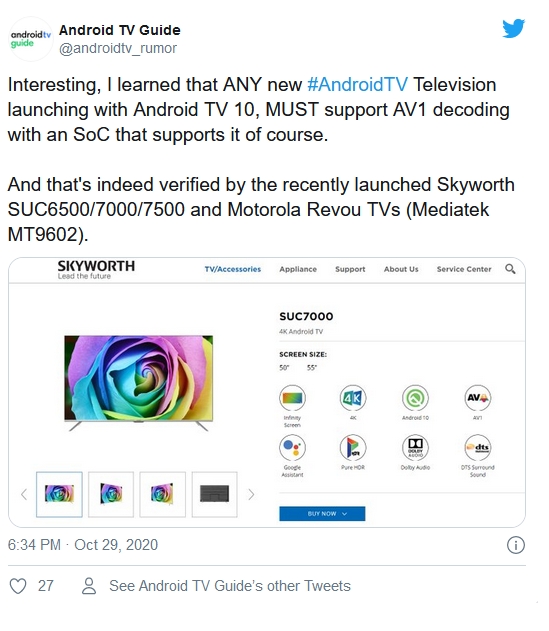 H.265將沒落？Android TV全面支援AV1、Google旗下服務也陸續支援