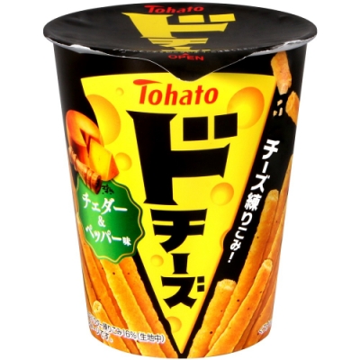 日本原裝進口 日本知名大廠-Tohato東鳩 香濃起司搭配黑胡椒風味 酥脆好吃的餅乾脆條