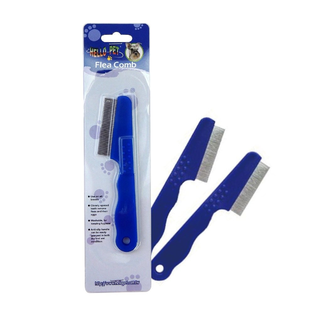 Hello pet單排蚤梳 犬貓用除跳蚤壁虱處理專用梳 台灣製造 顏色隨機出貨 窩的毛王子
