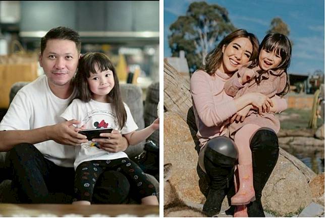 Gading Marten dan Gisella Anastasia masing-masing bersama putri mereka, Gempita Nora Marten.(Instagram/@gadiiing, Instagram/@gisel_la)  Artikel ini telah tayang di Kompas.com dengan judul 