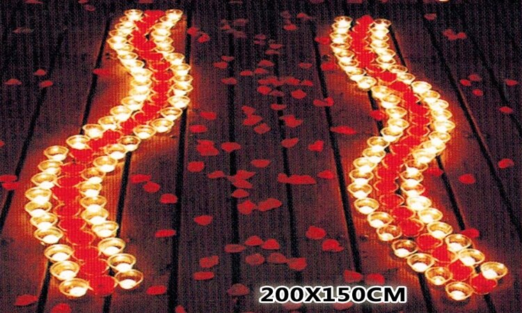 套餐內容 可以排列出圖形的商品 包含 蠟燭 杯子 氣球 眼罩 花朵 花瓣