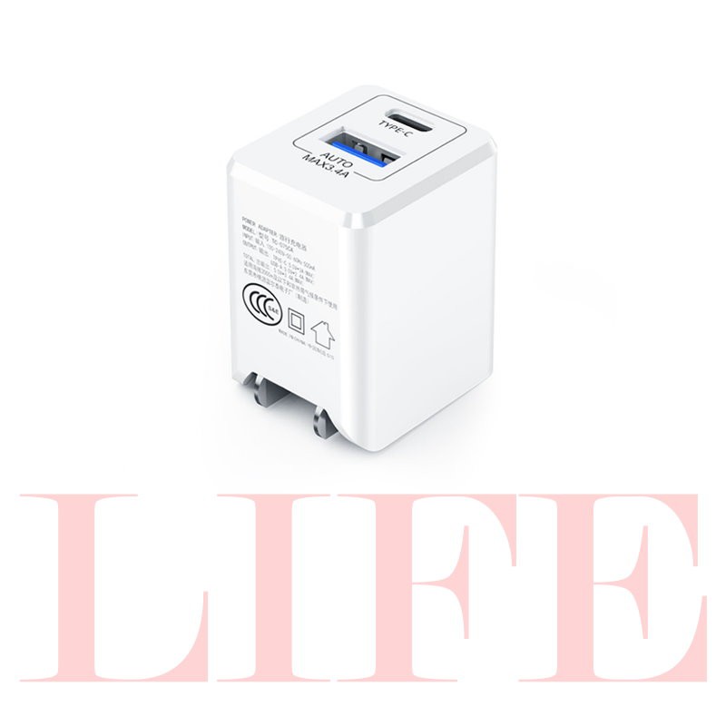 MEGA KING TC-075CA 3.4A快充 雙輸出旅充頭 白色(USB A+Type C)產品特色：◆ 美觀、輕巧，90度摺疊隱藏插頭設計，不占空間，攜帶方便。◆ 適用於智慧型手機、平板、行動