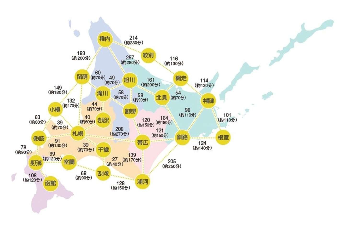 札幌と知床を日帰りで観光したい 無茶な北海道旅行を計画する前に こちらの地図をご覧ください