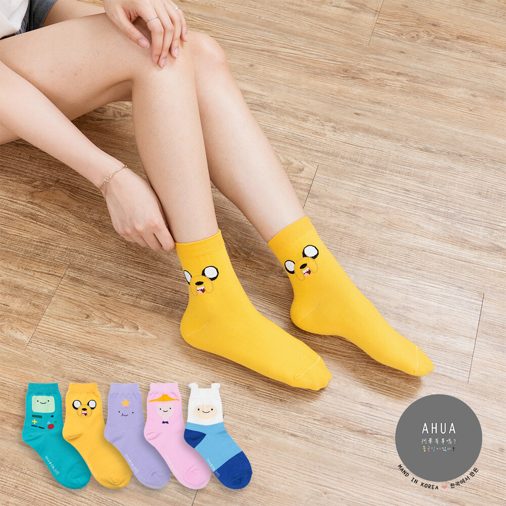 韓國襪子 全版探險活寶中筒襪【K0550】韓妞必備少女襪 百搭純色襪子