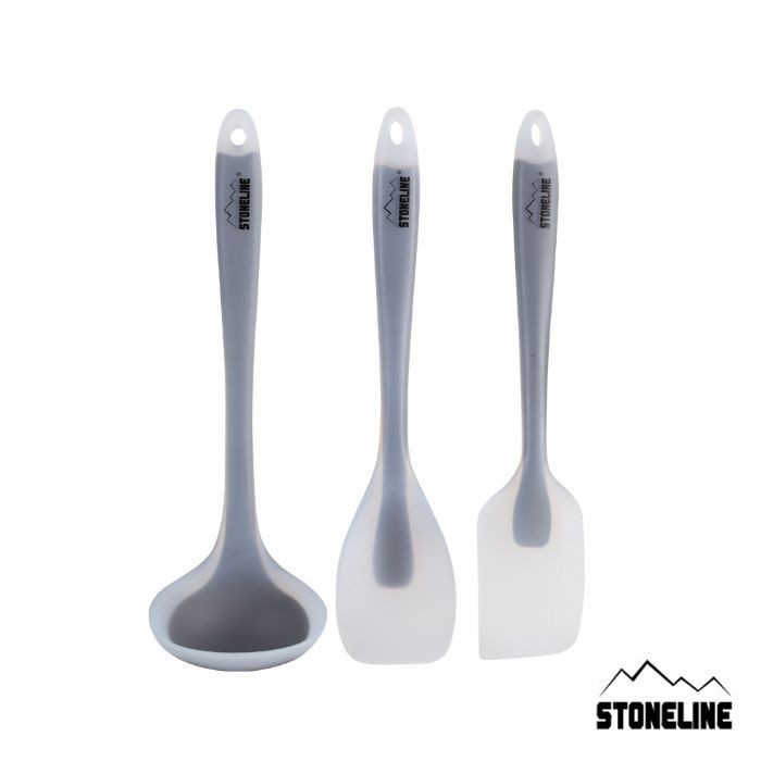 商品編號：BBE-004 產品序號：48-ACCGN【STONELINE】德國原創設計護鍋廚具3件組 1.德國知名品牌STONELINE原創設計熱銷款。2.材質使用食品級矽膠，輕巧柔軟好清洗。3.再也