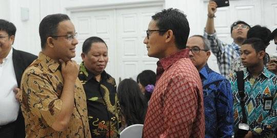 Anies-Sandi hadiri ulang tahun Jusuf Kalla. ©2017 merdeka.com/arie basuki