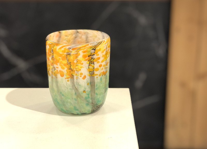 黃花風鈴木杯 限定色 手工玻璃杯 手工吹製