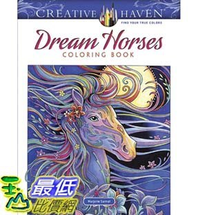 [7美國直購] 暢銷畫冊書 Creative Haven Dream Horses Coloring Book (Adult Coloring) Paperback