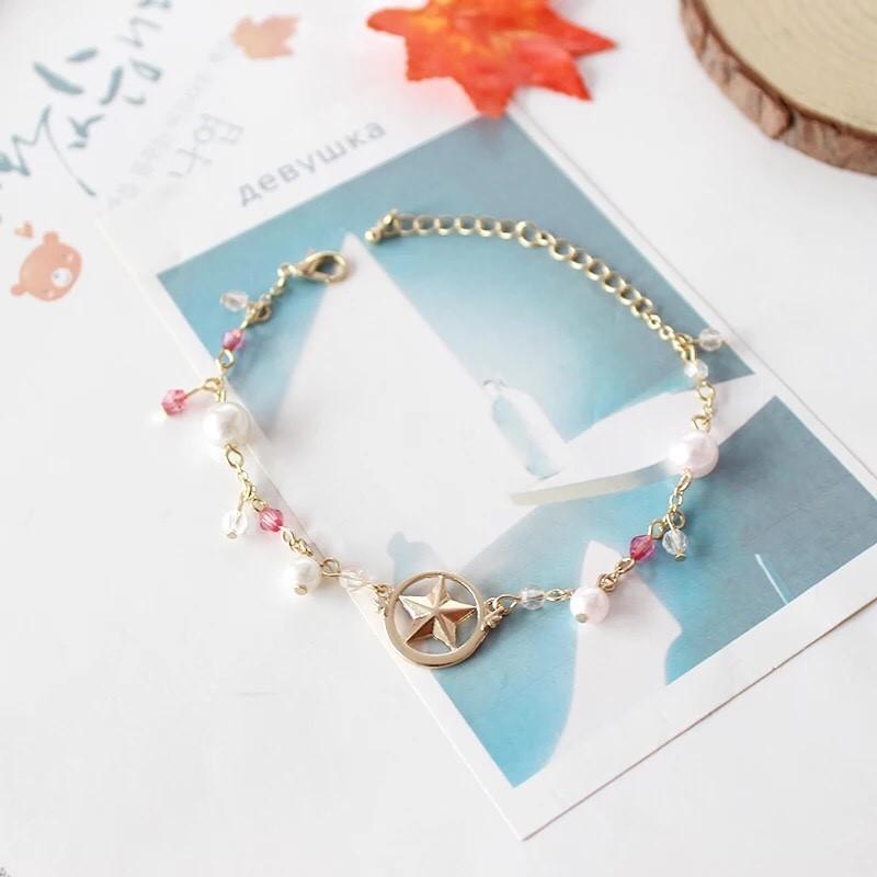 日系美少女戰士星星翅膀珍珠手鏈 手鍊鎖骨鍊項鍊長鍊金鍊銀鍊 金飾銀飾墜飾