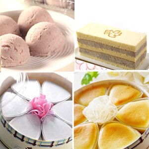 [新4品福箱]:芋泥雙層蛋糕x1十雪露x1十雪杯x1十芋泥球x3]★2蘋果評比捲類冠軍★連珍4款明星商品通通帶回家!★極推!!★每2組現扣50!★