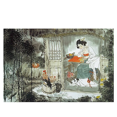 24mama掛畫 單聯式插畫風無框畫-農家女 40x60cm