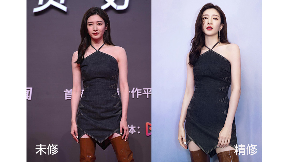 女星紅毯造型未修vs精修8：江疏影