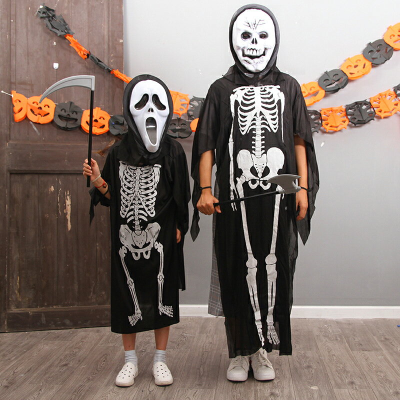 骷髏骨架鬼衣 兒童 成人 化妝舞會 派對 服飾 萬聖節 裝扮 衣服 恐怖 氣氛【BlueCat】【RHW0230】