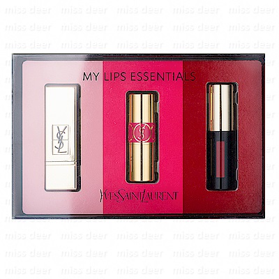 *YSL 唇彩限定禮盒(緞面唇膏#70+情挑水唇膏#49+漆光唇釉#401)