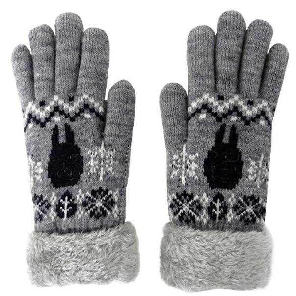 【真愛日本】17121700019 毛邊針織手套-龍貓雪的結晶 宮崎駿 龍貓 保暖分指手套。人氣店家真愛日本的全部產品有最棒的商品。快到日本NO.1的Rakuten樂天市場的安全環境中盡情網路購物，使
