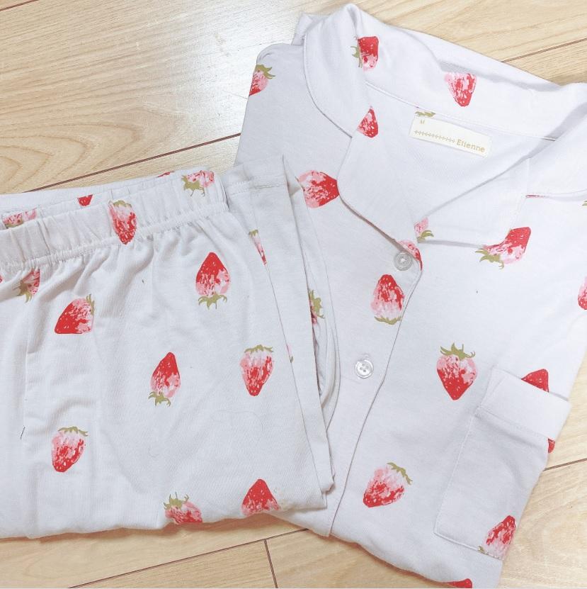 ジェラピケ風で可愛い しまむらのいちご柄パジャマ 1969円なんて