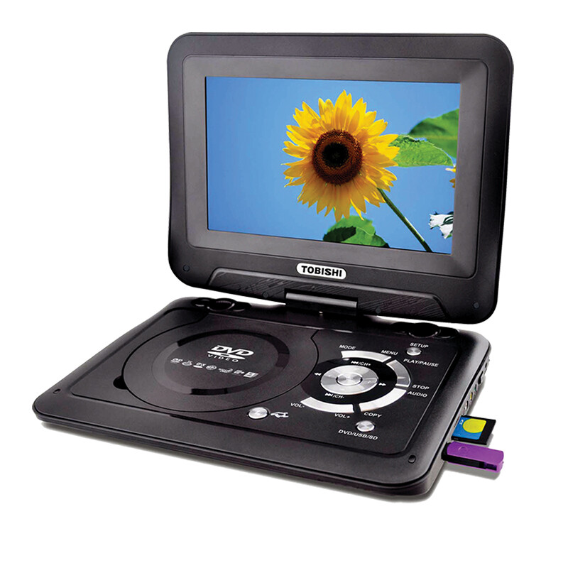 TOBISHI攜帶式掌上型9吋不挑片RMVB/DVD播放機 專業級歌唱/語言/學習必選,適學生/銀髮族 全新9吋高解析液晶顯示面板,螢幕可270度旋轉 SONY原廠黑金剛讀寫光頭,讀取不挑片 具備US