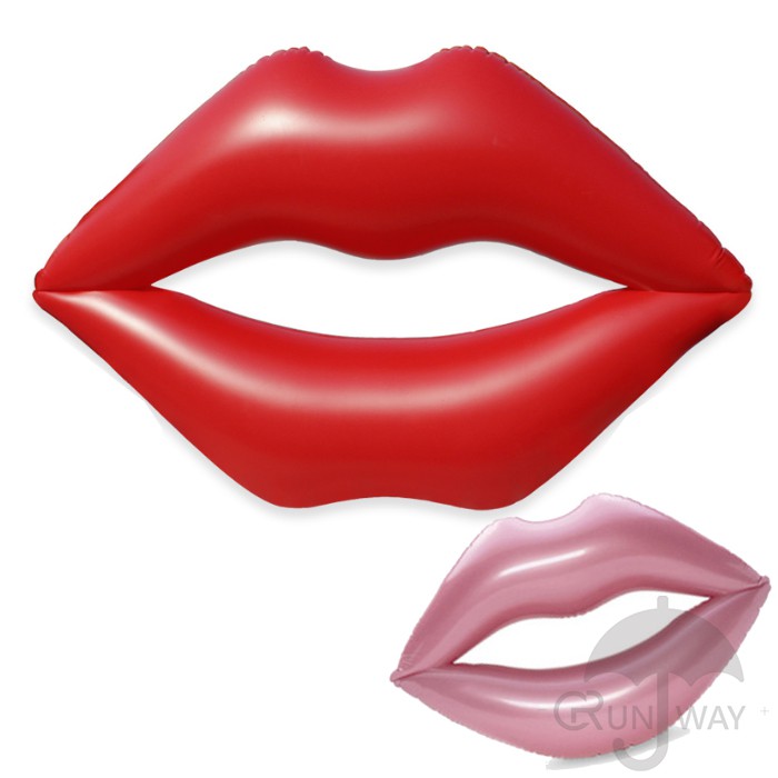 【送修補貼】大紅唇 游泳圈 充氣紅嘴唇 kiss 唇印 親吻 救生圈 浮床 水上漂浮 拍照道具 粉唇