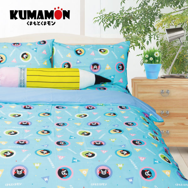 熊本熊 派對 藍 床包 雙人三件組 台灣製 伊尚厚生活美學