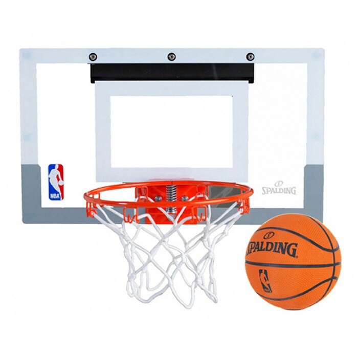 【毒】SPALDING 斯伯丁 NBA SLAM JAM 等比例 灌籃 透明小籃板+彈簧籃框+籃球 送手環