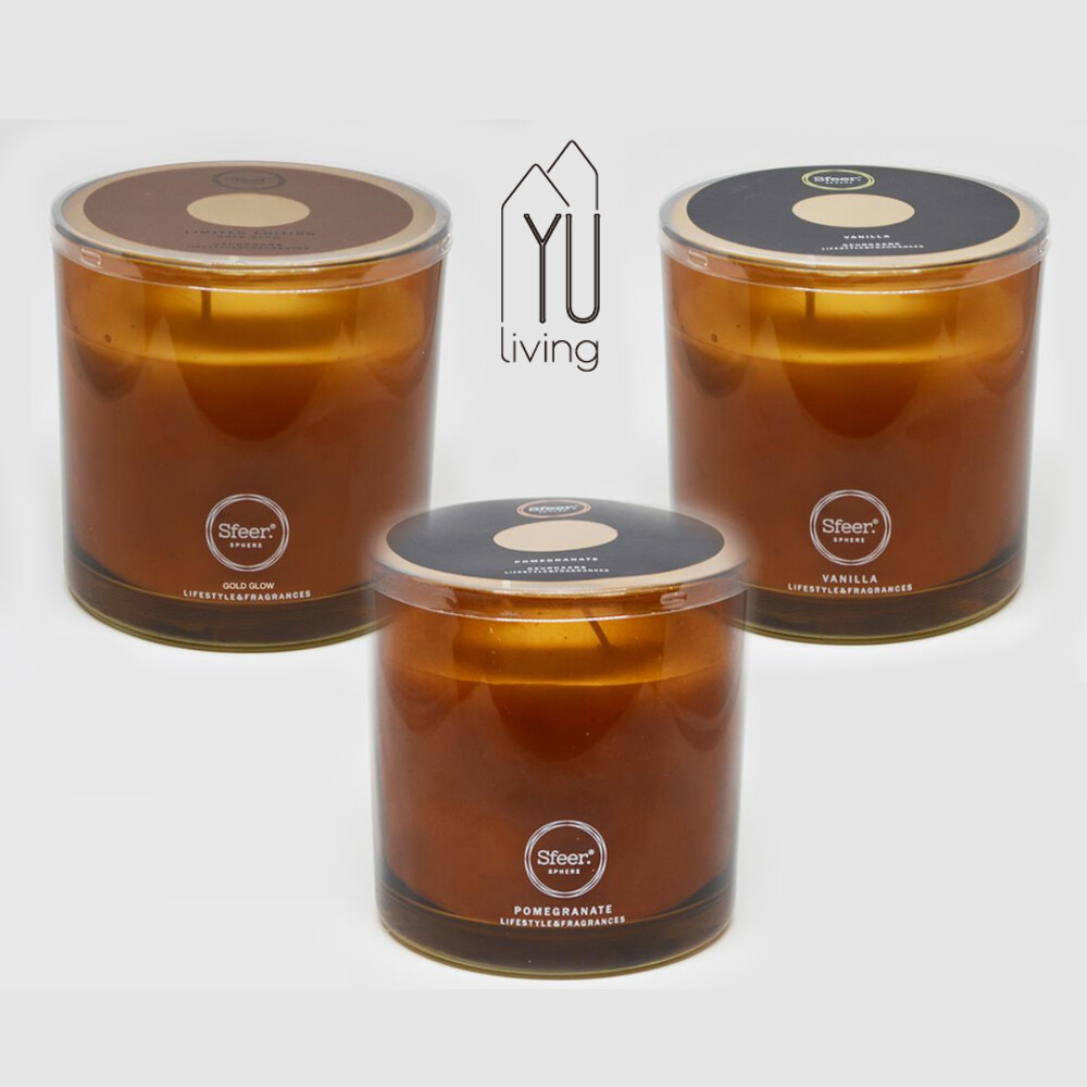【YU Living】北歐風 玻璃香氛蠟燭杯350g(大, 3款香氛)