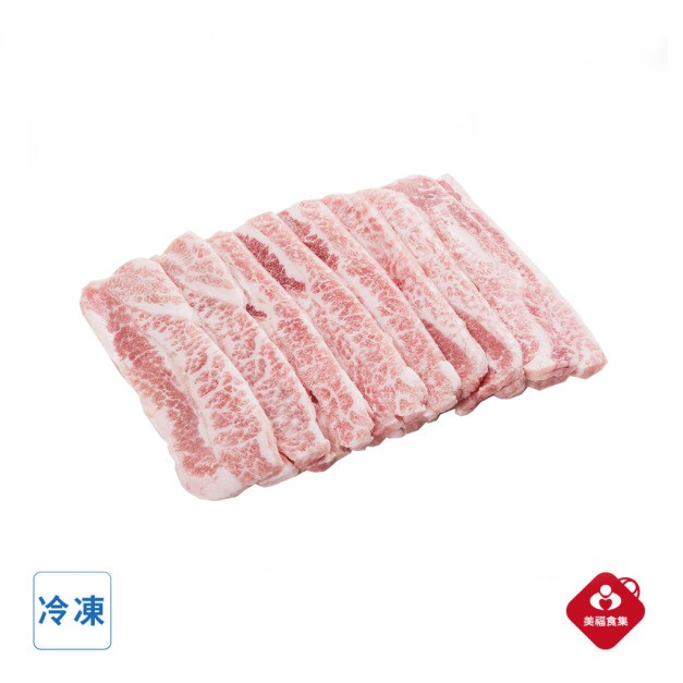 伊比利豬身上僅有兩片松阪肉，口感爽脆彈牙，瘦而不膩，肉質鮮嫩極富彈性、產量少極為珍貴。規格：300g±5%/包。燒烤片厚度約0.7cm請注意：本產品為原部位肉，為方便家庭料理添加法規最低量(食用級)食
