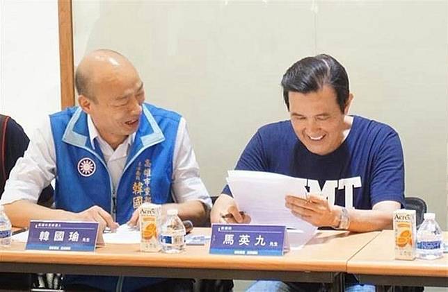 馬英九(右)、韓國瑜(左)。(本報系資料照片)