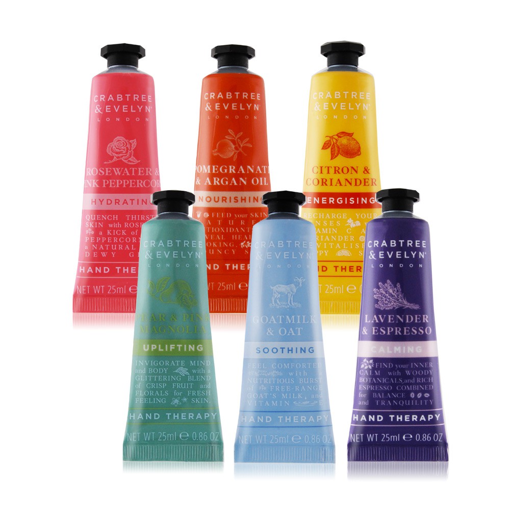 #Crabtree #Evelyn #瑰珀翠 #護手霜 #粉椒 #紅石榴 #檸檬 #香菜籽 #香梨 #木蘭 #山羊乳 #薰衣草 #禮盒 #禮物 #送禮 【注意事項】◎本產品屬於私人消耗性產品，已拆封或