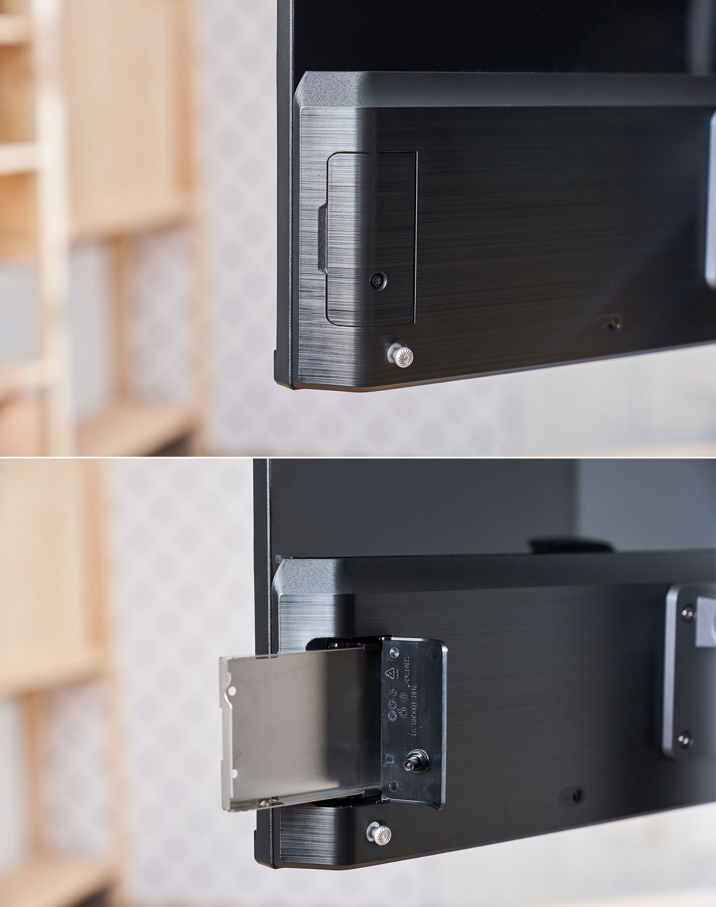 機身後方左側也提供了一個儲存碟快速升級槽，卸下單顆螺絲後就能抽出 2.5 吋的 HDD / SSD 托盤進行擴充。