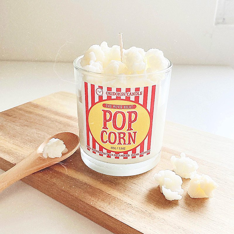 爆米花杯 療癒禮物 美國天然大豆蠟 手工香氛環保蠟燭