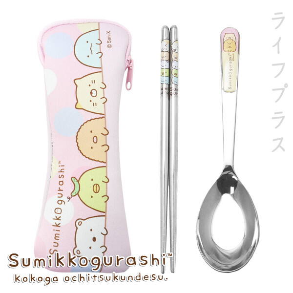 一品川流角落小夥伴-潛水布不鏽鋼餐具組-夥伴粉/點心藍/壽司粉-3件組