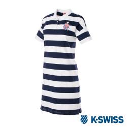 ◎型號：194063-419|◎運動時尚的高調態度|◎完美融合功能和潮流感品牌定位:運動品牌品牌:K-SWISS款式:POLO衫適穿對象:女生主材質:棉尺寸:S,M,L袖長:短袖顏色:白色系,藍色系適