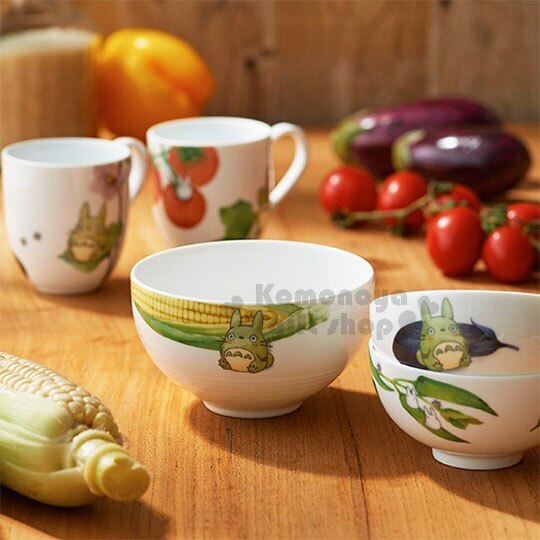 〔小禮堂〕宮崎駿 Totoro龍貓 陶瓷馬克杯《白.綠盒.站姿.玉米》290ml.精美盒裝