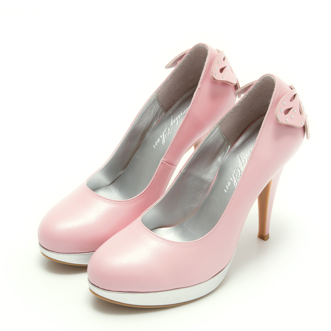 高跟鞋．MIT 真皮典雅女伶蝴蝶結婚鞋