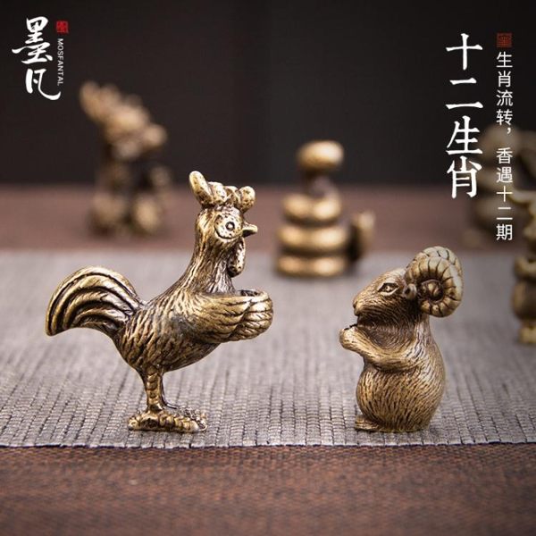 墨凡 十二生肖香插線香小香座坐支架 香爐香托銅香插盤香架小葫蘆