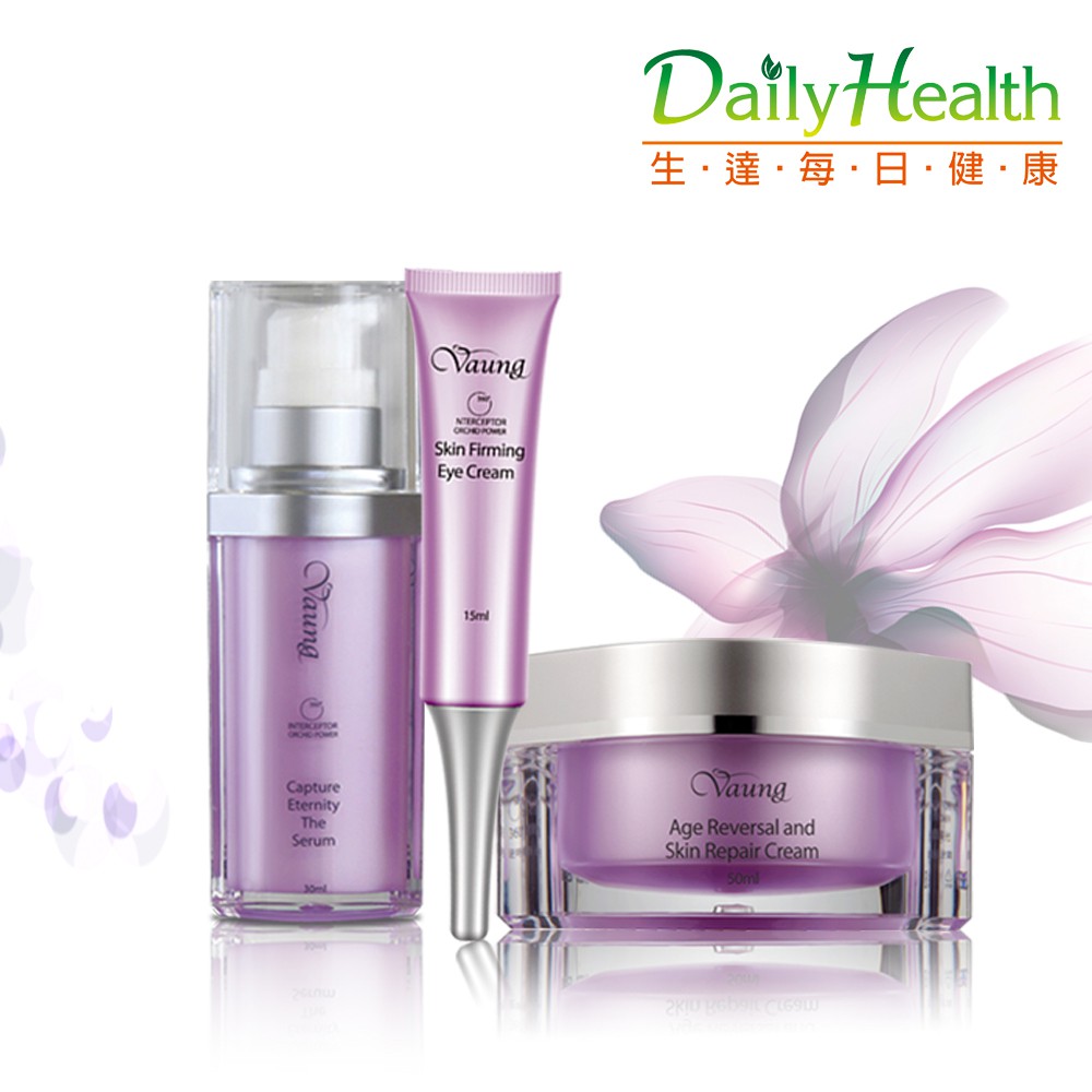 品名:【Vaung360°蘭絜時光】蘭絜時光組(恆妍保濕菁萃+無痕新生眼霜+逆時修護肌密霜)容 量｜30ml/15ml/50ml使用方法｜化妝水後，取適量均勻塗抹於全臉並以手指輕壓按摩，待肌膚吸收後，