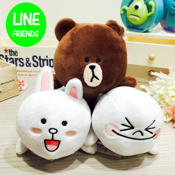 LINE FRIENDS 娃娃筆袋 收納包 外出包 熊大 兔兔 饅頭人