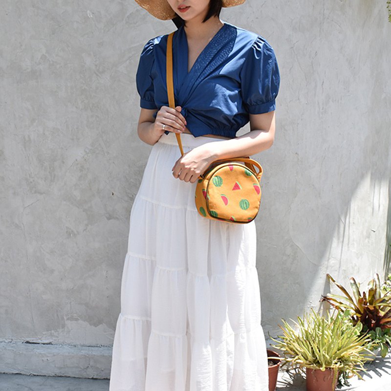 Ultrahard 台灣旅印系列斜背小圓包-西瓜