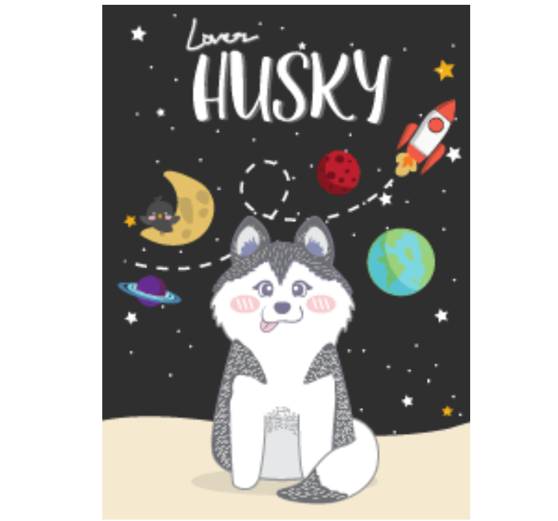 Siberian husky(Black Ver.)