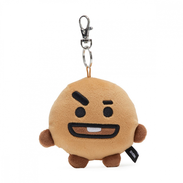 BT21 SHOOKY 絨毛鏡子吊飾 吊飾、鏡子兩用，飯後檢查妝容的小工具，掛在包包上完全不佔空間。 產地：中國 尺寸：10*3*9 CM 注意事項: 此為縫製產品，臉部可能因縫製關係而每個產品稍有不