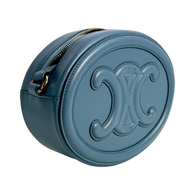 CELINE CUIR TRIOMPHE OVAL橢圓斜背包/牛仔藍
