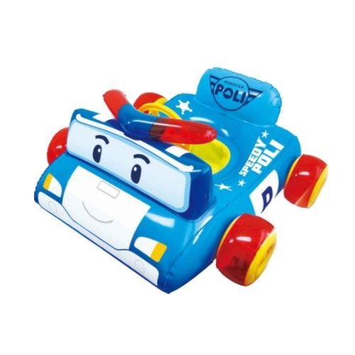 孩子的偶像韓國救援小英雄 POLI 波力一起出發玩水囉！。方向盤可抓握＋按喇叭還會發出叭叭聲！。擬真車車造型，開著波力泳圈往前游。全產品通過韓國KC認證、台灣ST安全玩具檢驗，享受開心玩水趣！;孩子的