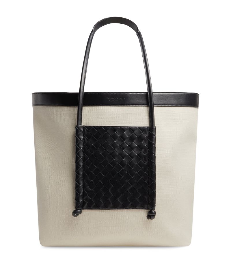 Bottega Veneta Canvas Leather-Trim Portello Tote Bag