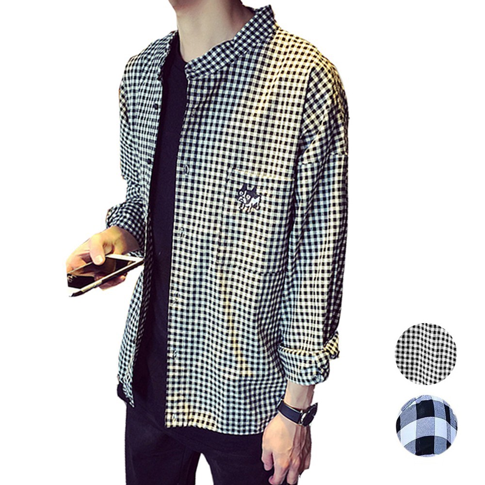 帥氣百搭，怎麼穿都好看，春夏秋冬都好穿。CPMAX 韓版格紋襯衫 長袖襯衫 格紋襯衫 修身襯衫 男襯衫 休閒襯衫 格子襯衫 百搭襯衫 韓版襯衫 男長襯衫 文青襯衫#CPMAX #CPMAX男上著 #CPMAX男襯衫