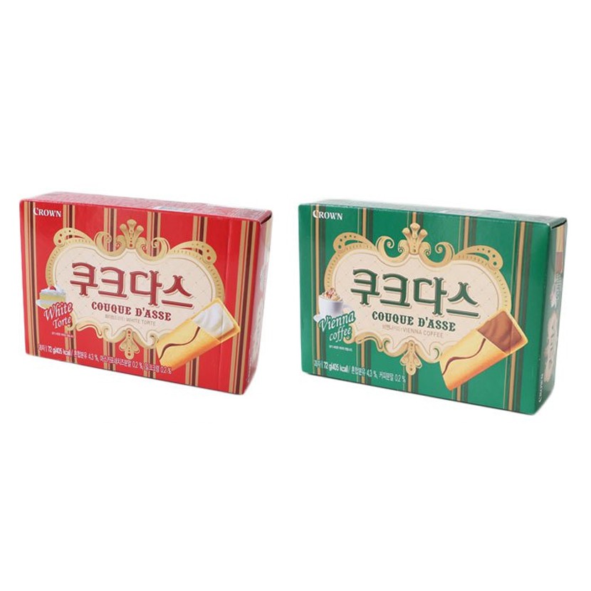 韓國 CROWN 法式薄燒夾心餅 72g 夾心薄餅 夾心餅乾