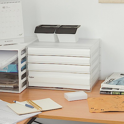 文件分層式管理桌面更整齊大空間可收納A4大小文件時尚色系適應各種桌款