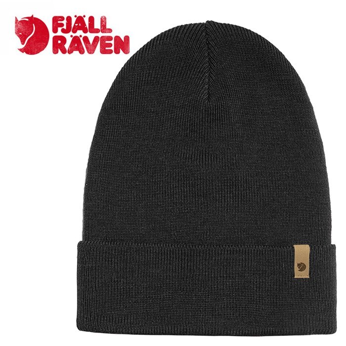 【Fjallraven小狐狸 瑞典】Classic Knit Hat 保暖帽 毛帽 針織帽 黑色 (77368-550)
