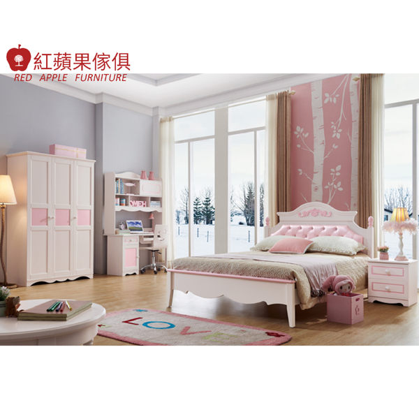 [紅蘋果傢俱]LOD-S8301 4尺床(另售床頭櫃 書桌椅 三門衣櫃) 實木床 兒童床 臥室組