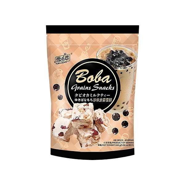 非素食，台灣必買伴手禮！ 香濃的珍珠奶茶口味，搭配烘烤過雪花餅，口感獨特超美味！